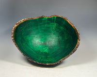 Natural Edge Dyed Maple Burl Bowl in Green