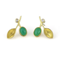 Organic Leaf Chrysoprase Earrings