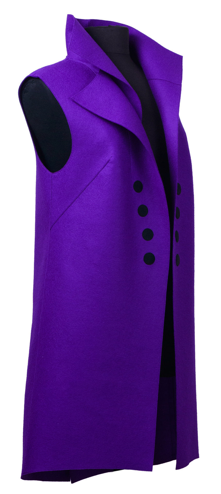 purple, side view
