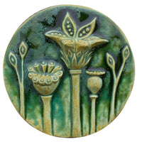 Circle of Poppies in Green Glaze