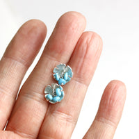 Silver Daisy Post Earrings with Turquoise Clusters