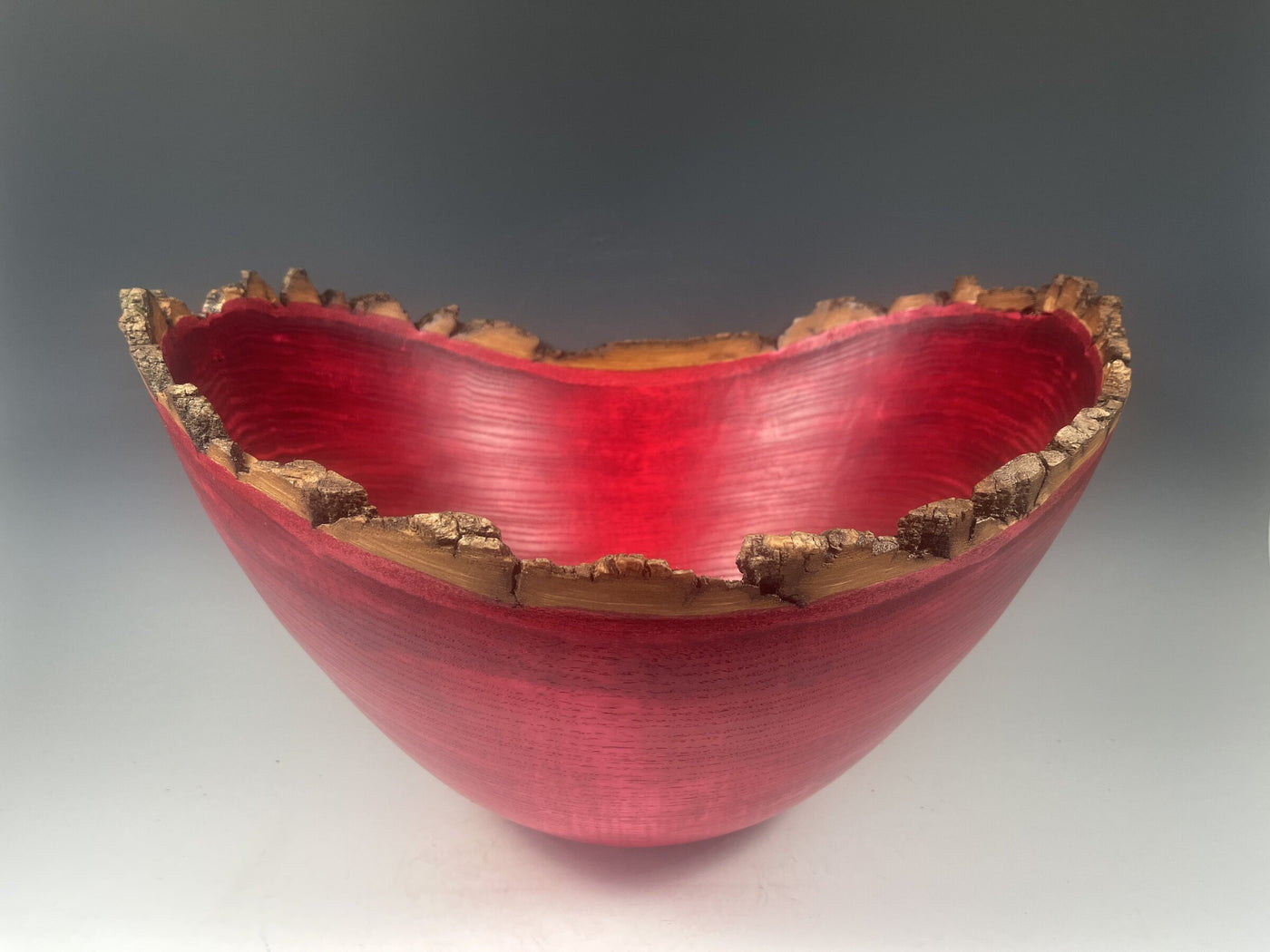 Natural Edge White Ash Bowl in Red
