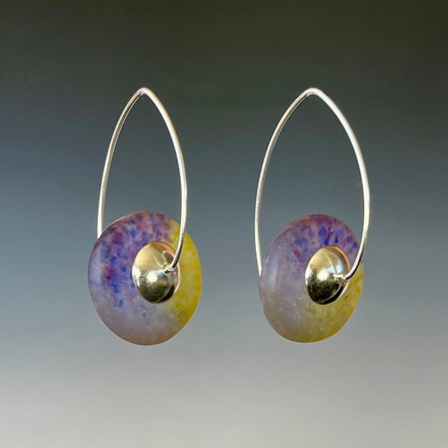 Lemon Grape Drop Disc Earrings