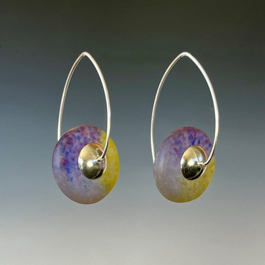Lemon Grape Drop Disc Earrings