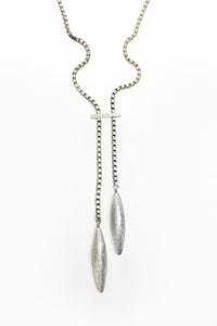 Double Silver Drop Necklace