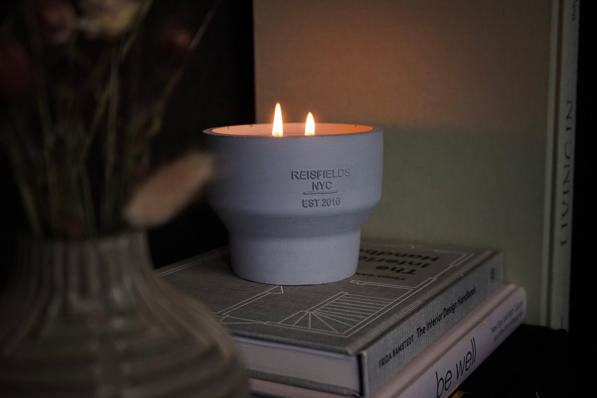 Cement Candle in Bloom, No. 7
