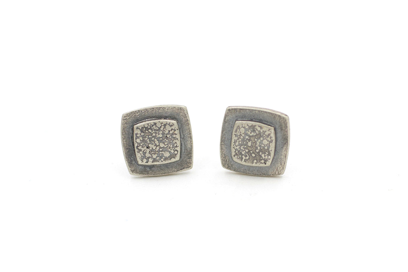 Cushion Shaped Double Layer Stud Earrings