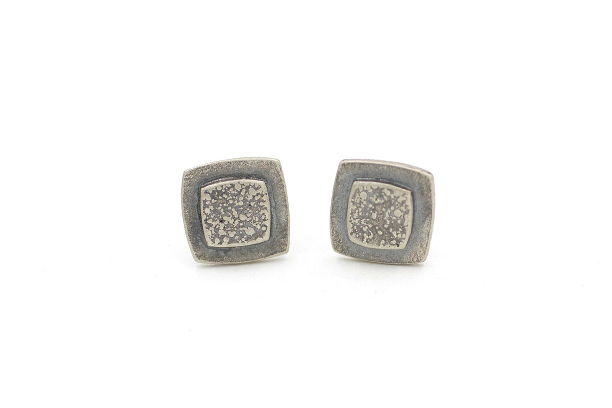 Cushion Shaped Double Layer Stud Earrings