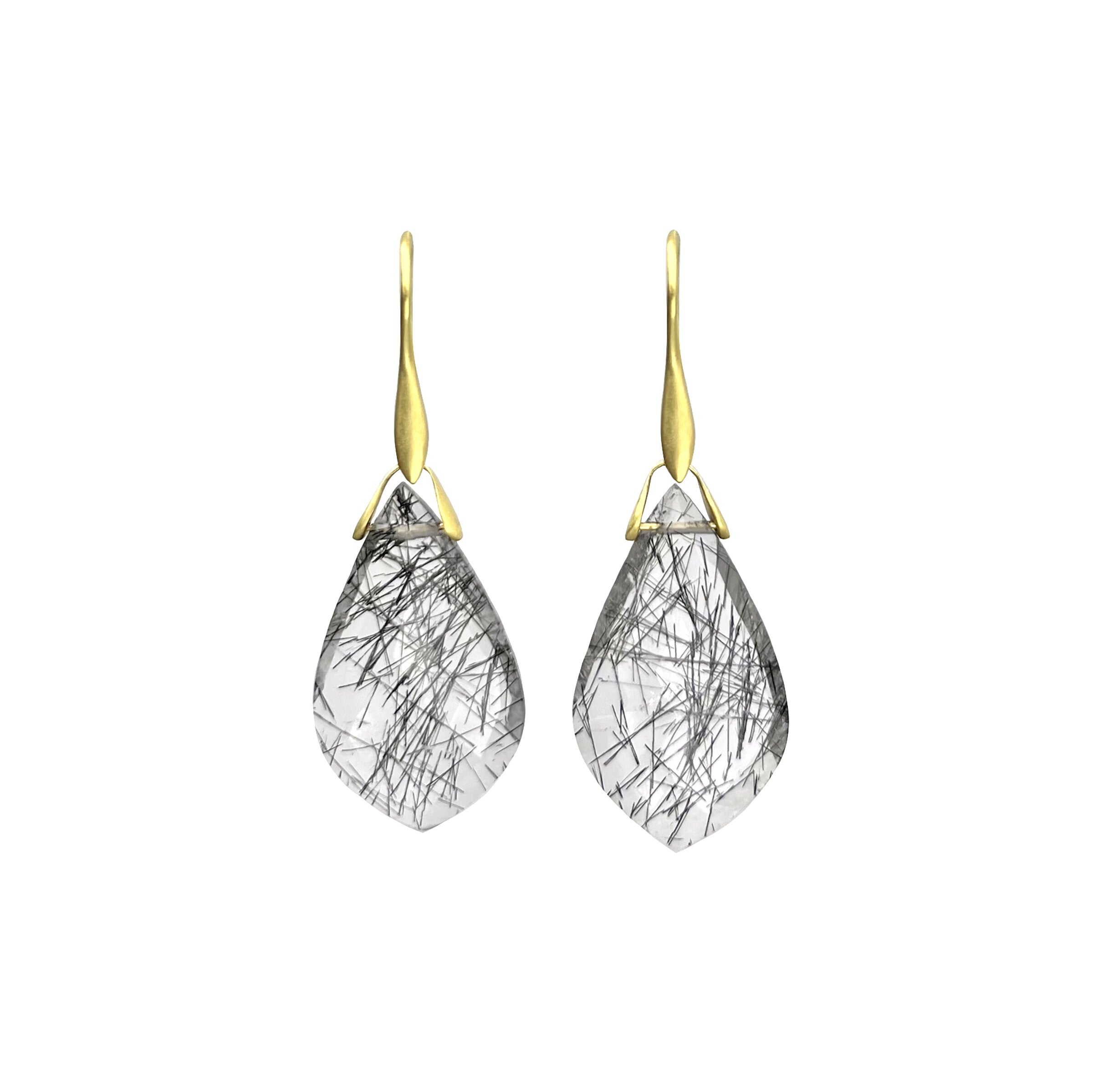 Tourmalinated Quartz Trapeze Earrings