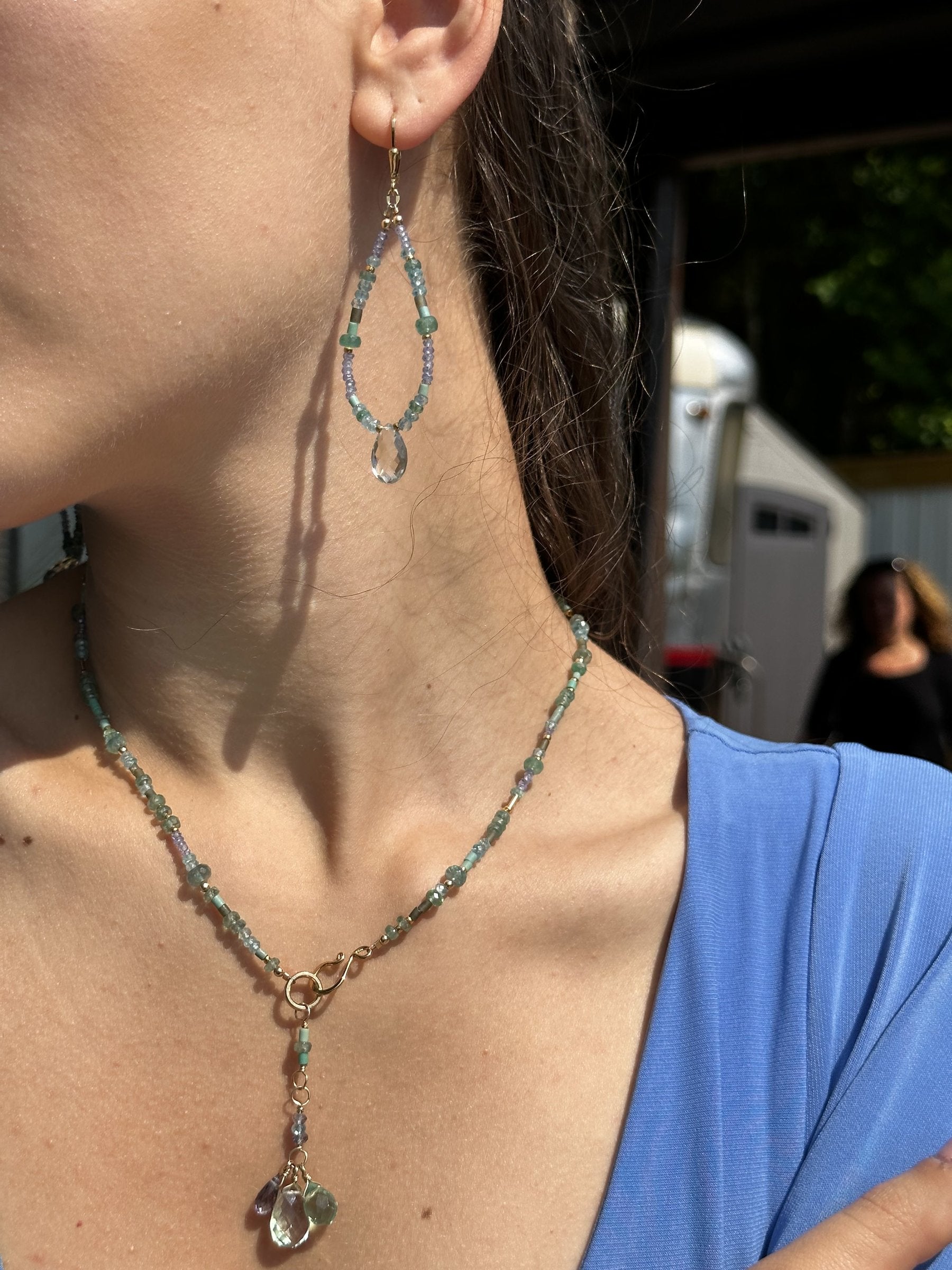 Emerald, Tanzanite, Turquoise Necklace