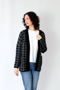 Boucle Houndstooth Cardigan