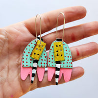 Pink & Polka Dots Arch Earrings