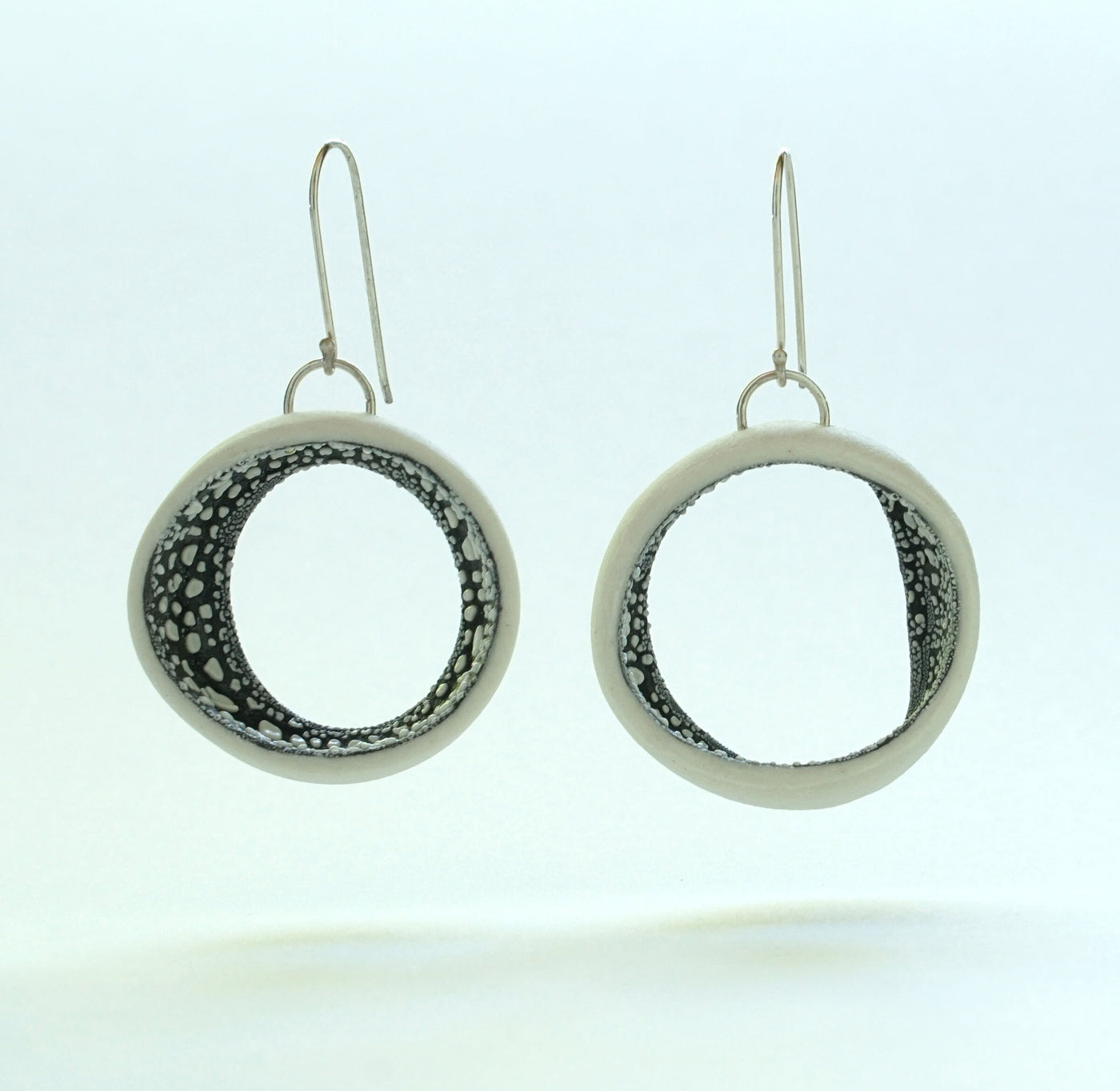 White Speckled Earrings