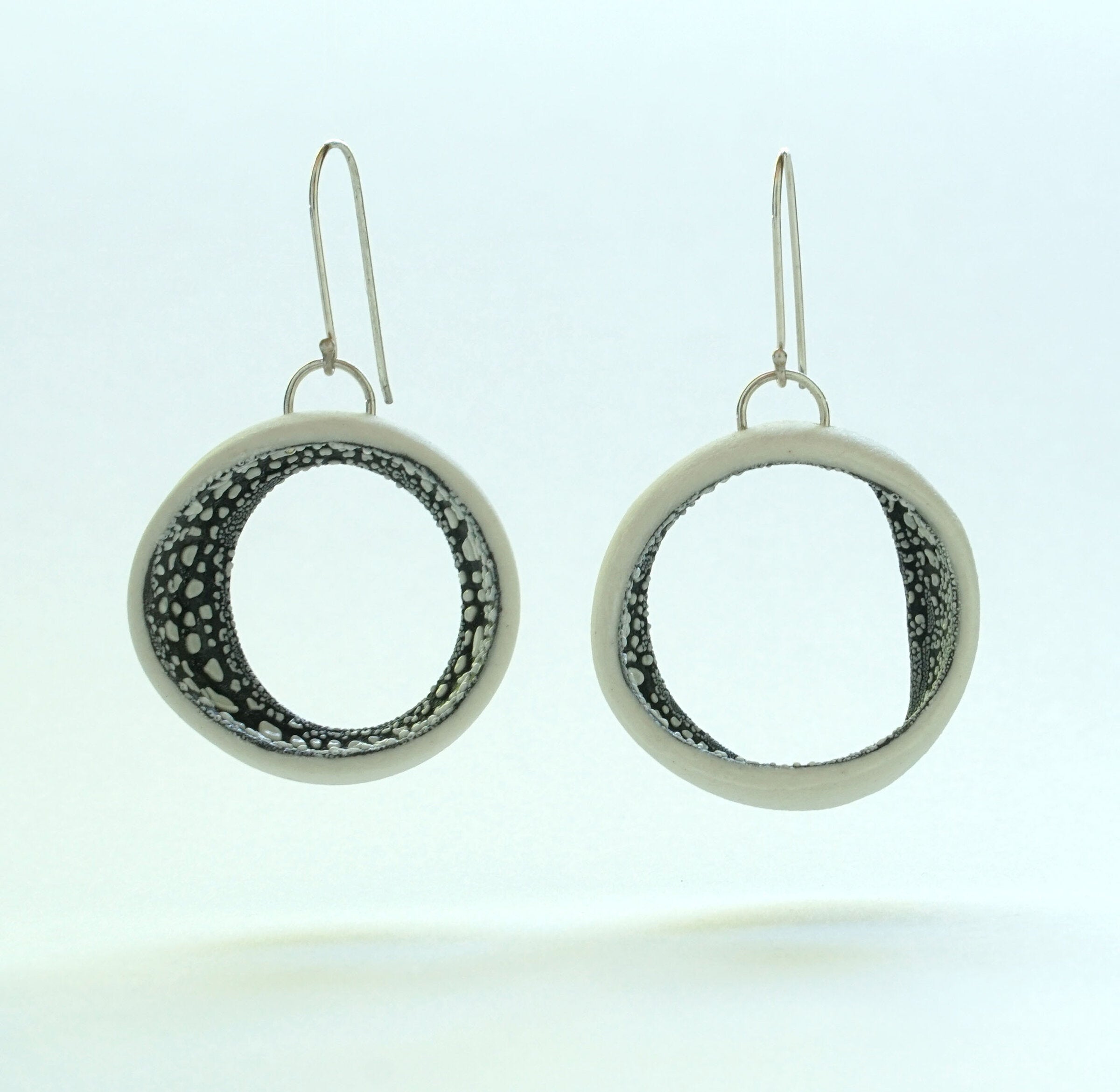 White Speckled Earrings