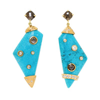 Mismatched Galaxy Turquoise Earrings