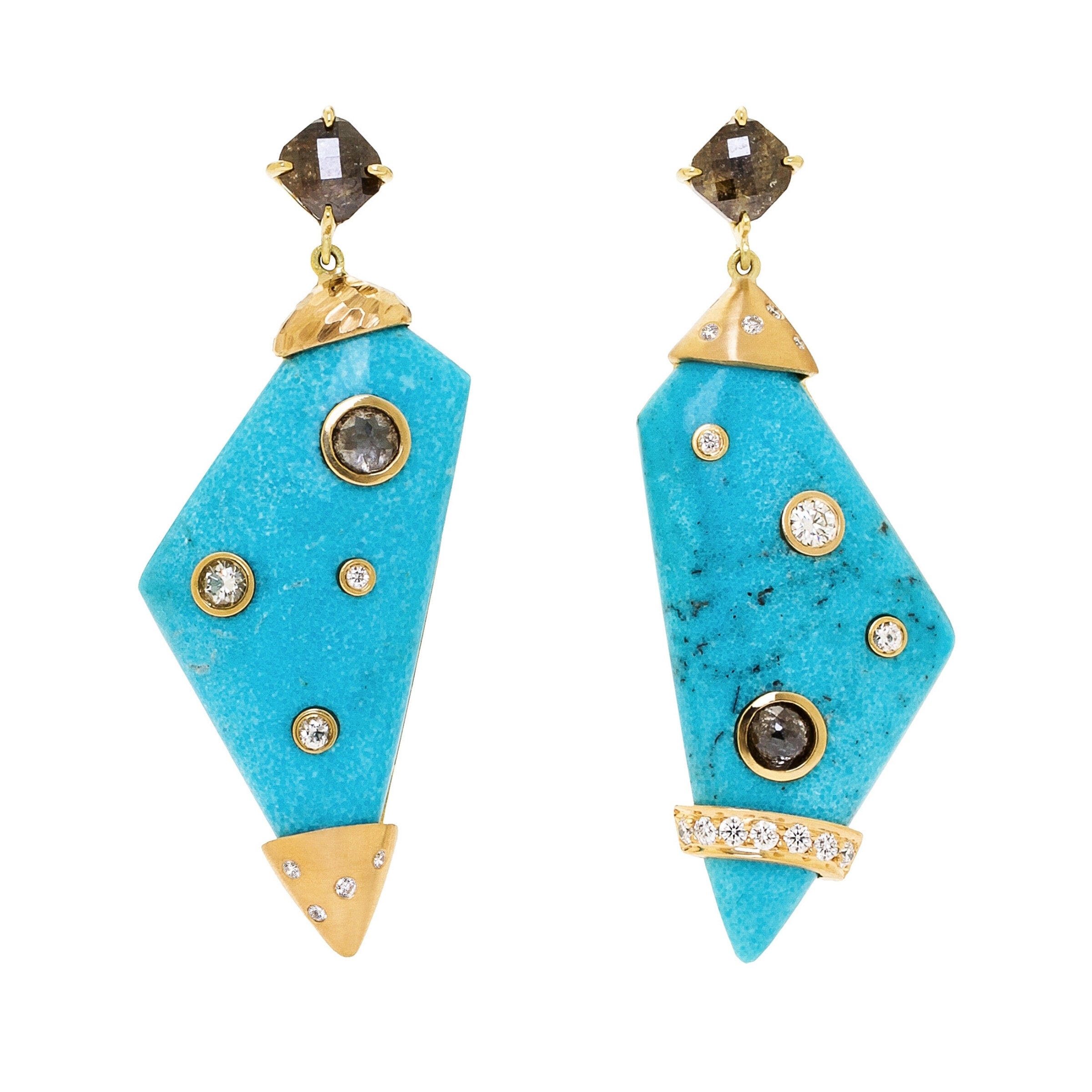 Mismatched Galaxy Turquoise Earrings