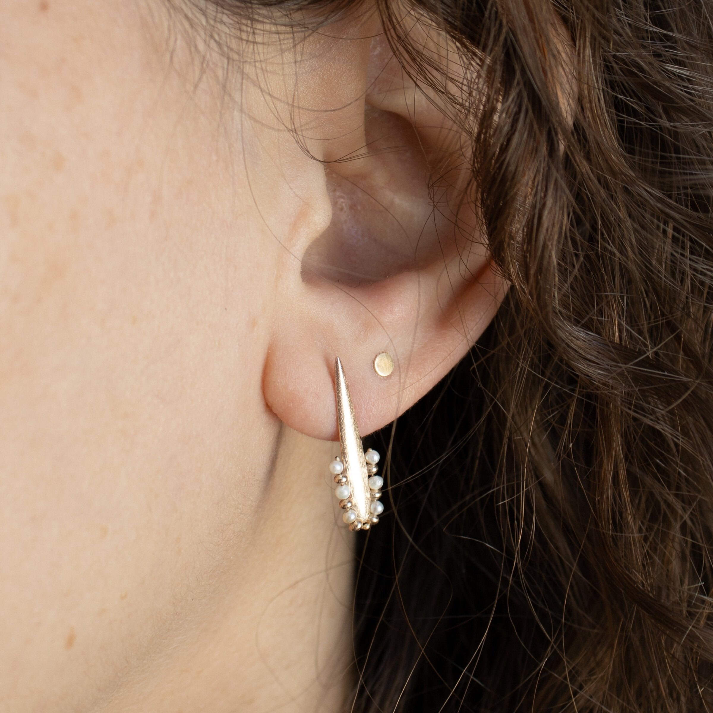 Gold Pearl Drop Earrings