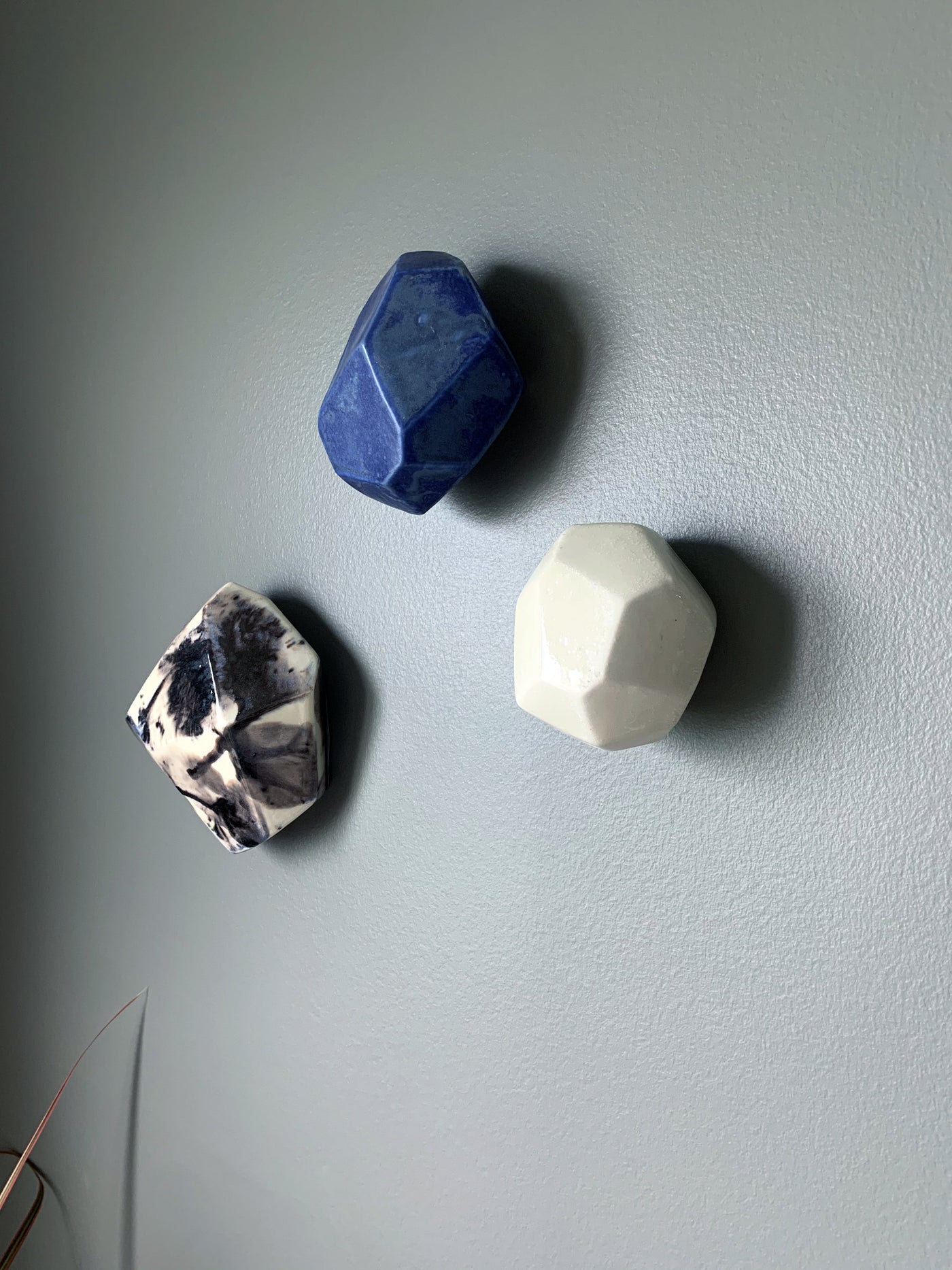 Set of Three Geo Wall Stones