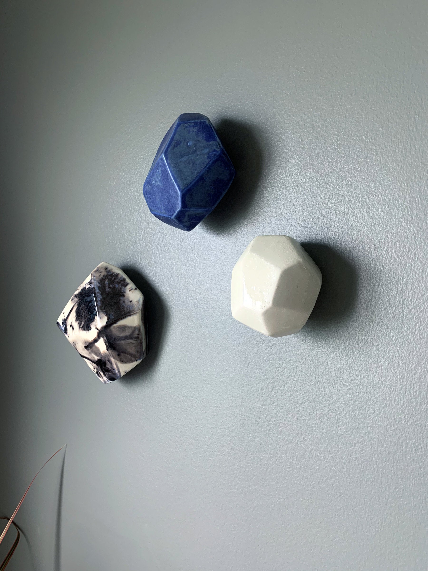 Set of Three Geo Wall Stones