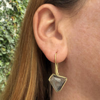 Asymmetrical Rose Cut Aquamarine Frame Earrings