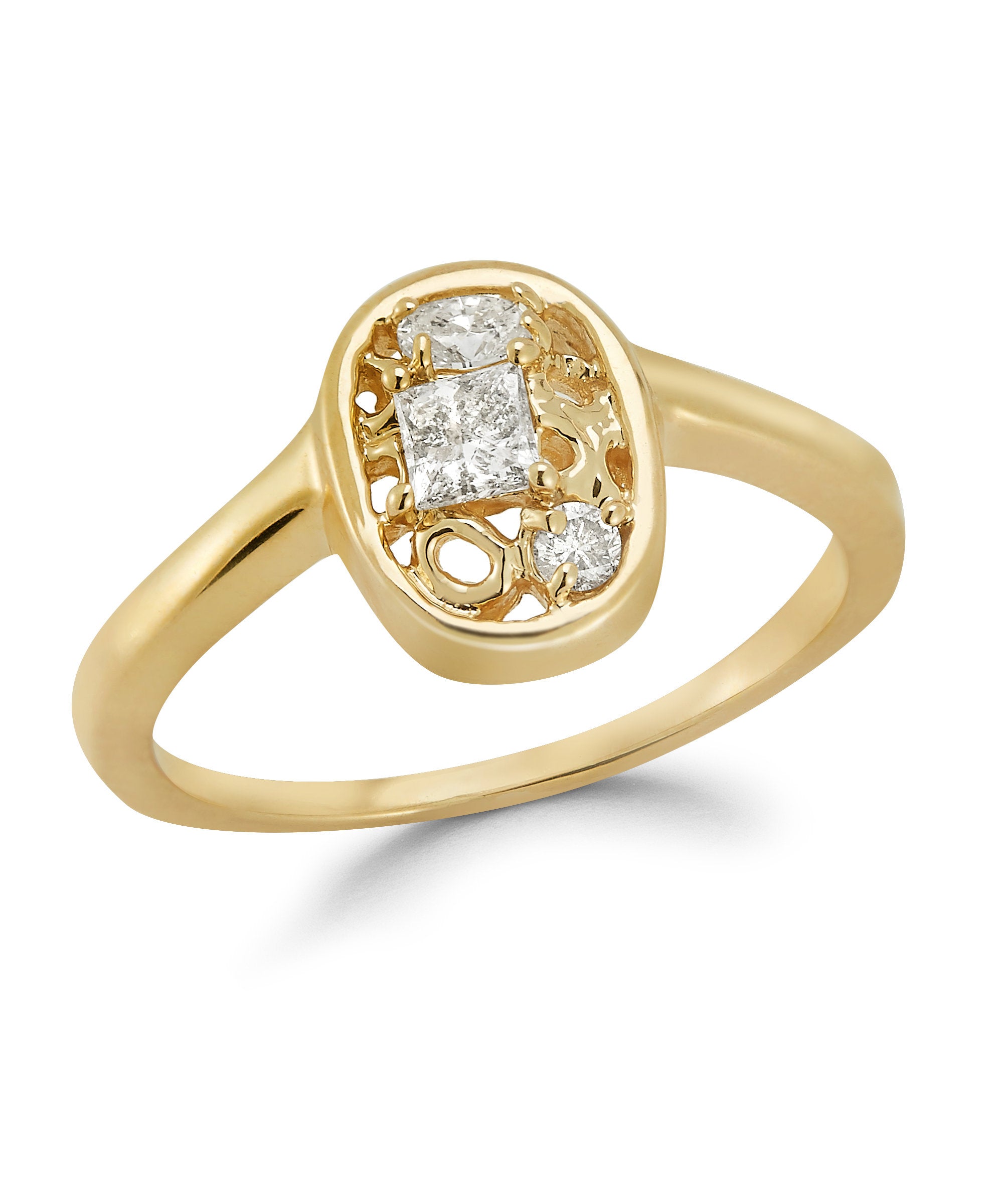 Tower Ring with Diamonds