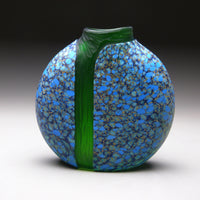 Blue Cascade Vase  with Green Interior