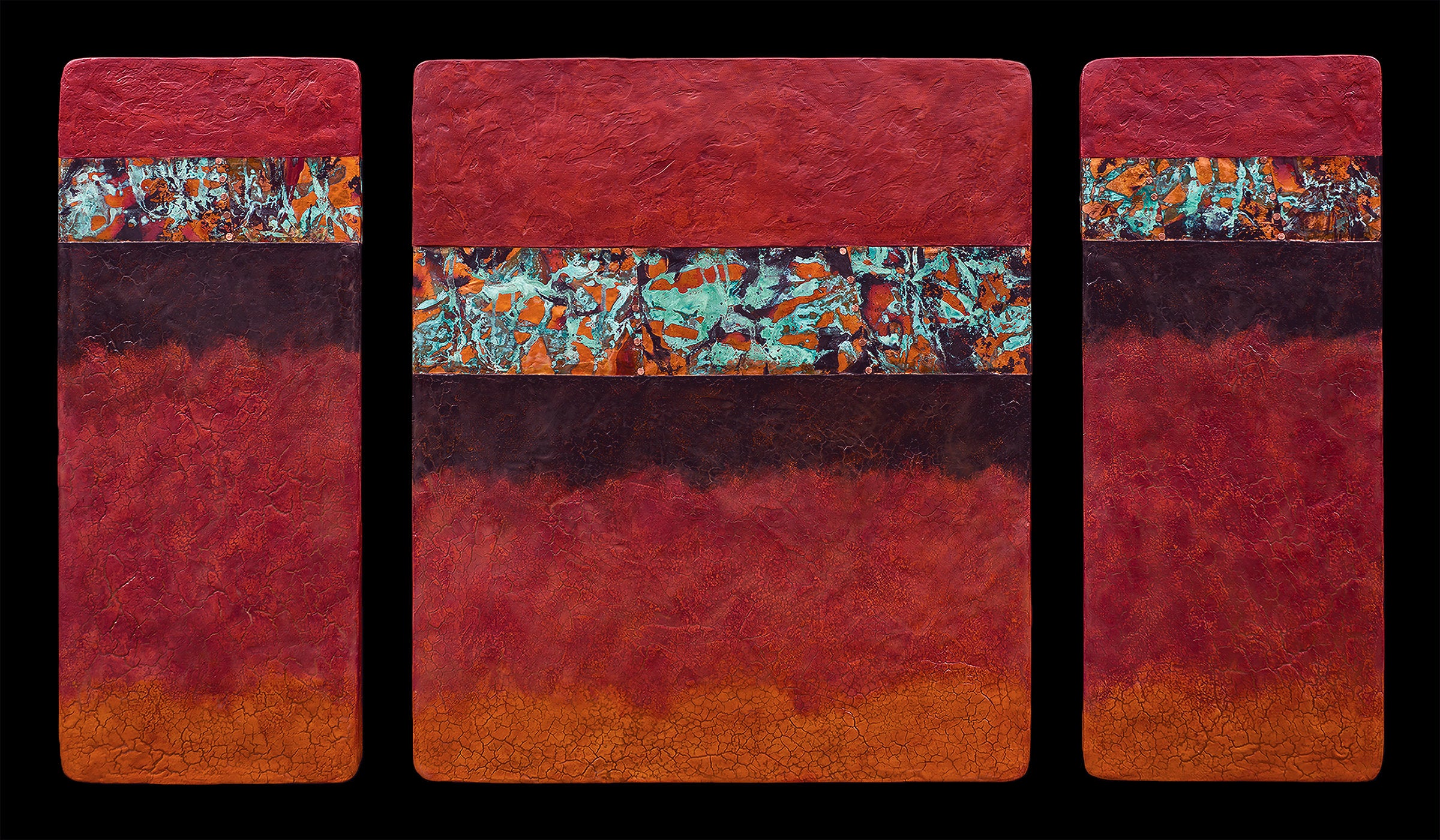 Canyon Walls Rose Triptych: Med Plus