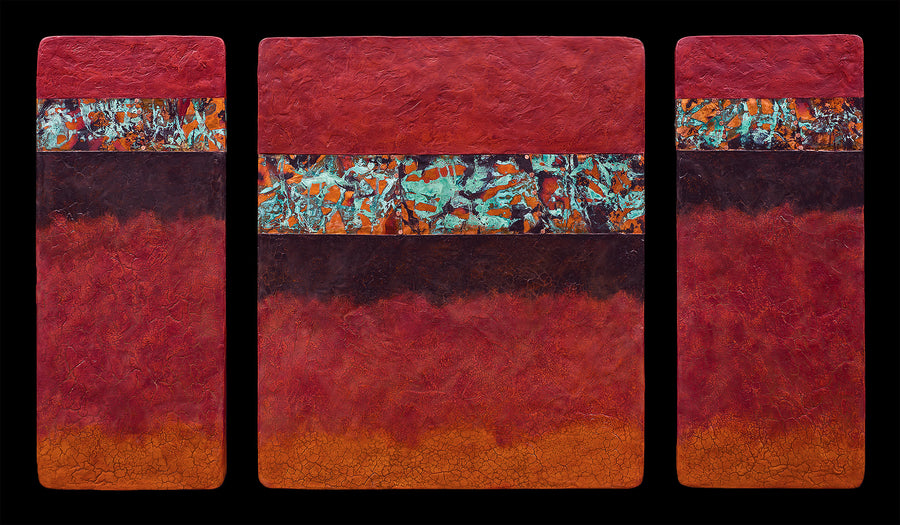 Canyon Walls Rose Triptych: Med Plus