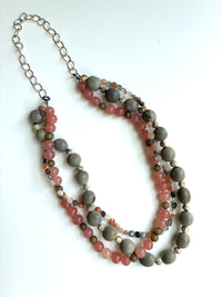 Tan Triple-Strand Necklace