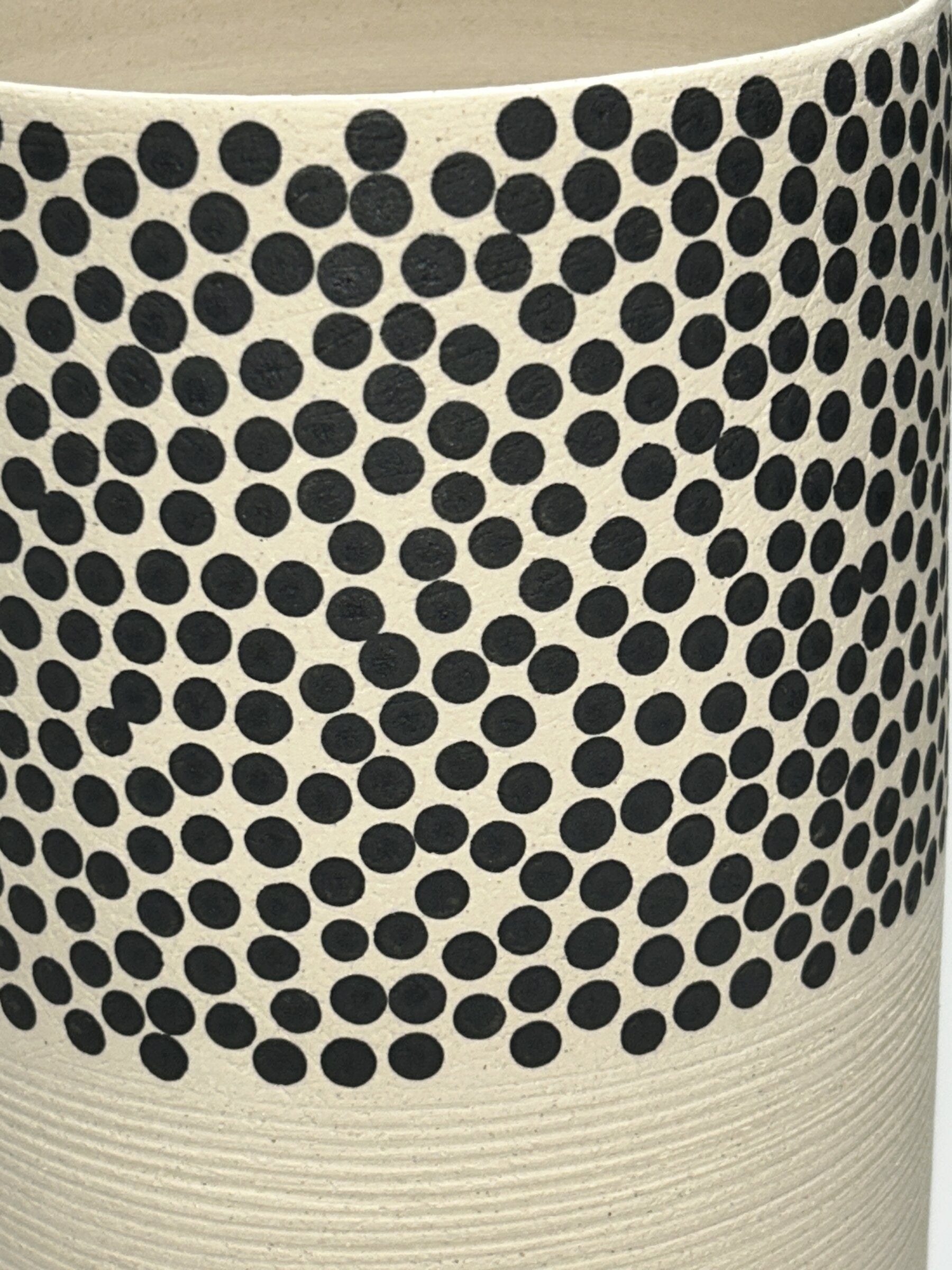 Black and White Tapered Vessel
