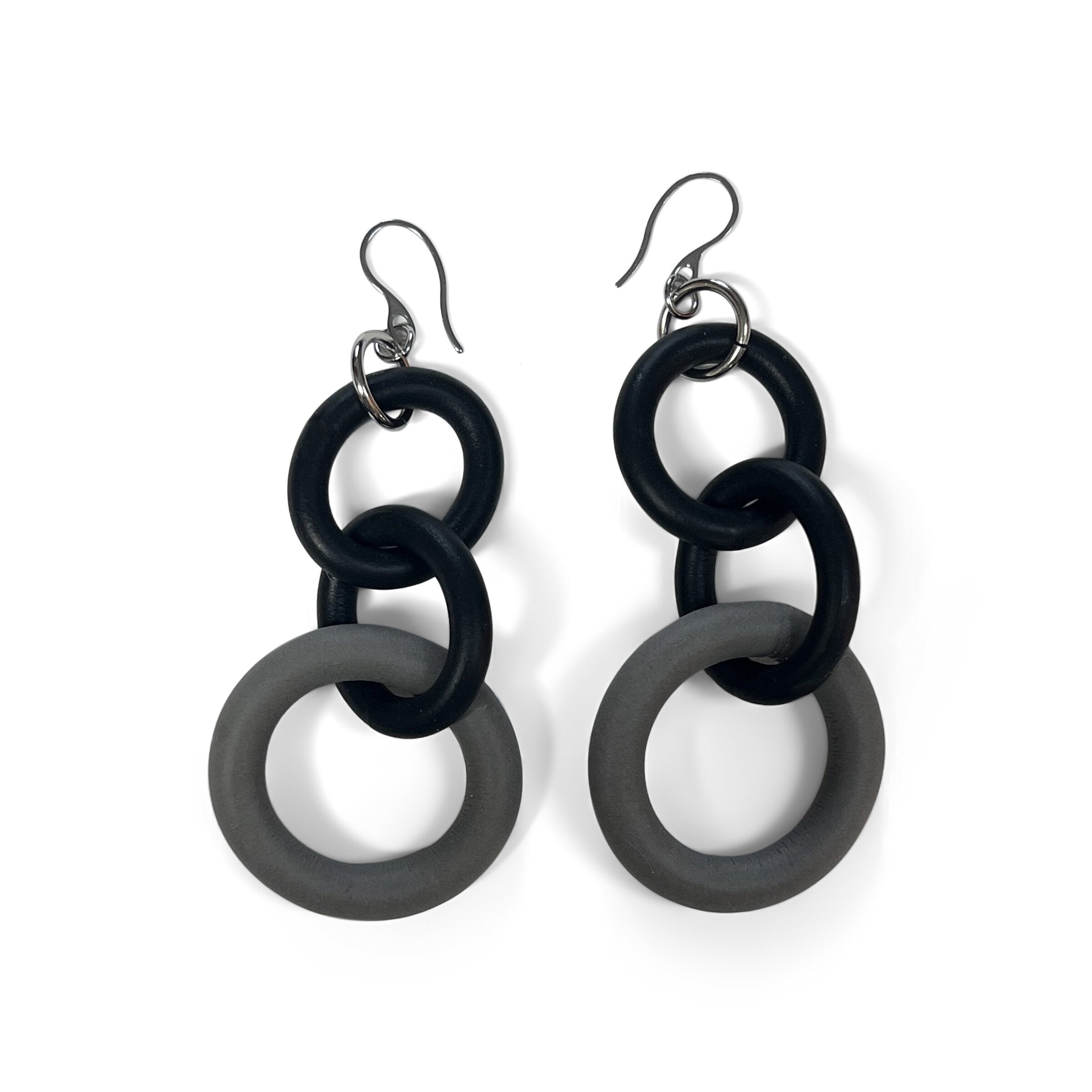 Gray, stainless steel ear wire