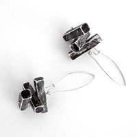Stacked Weathered Bar Earrings