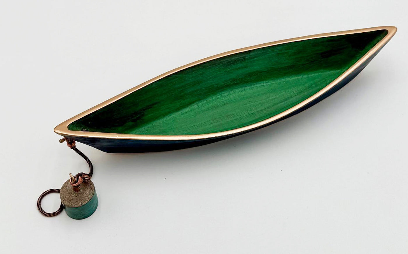 Swale Boat with Blue and Moss Patina