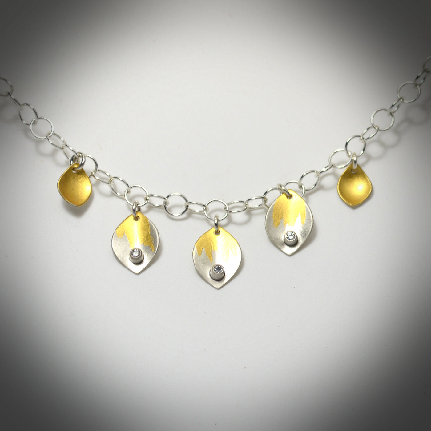 Petite Diamond Leaves Necklace