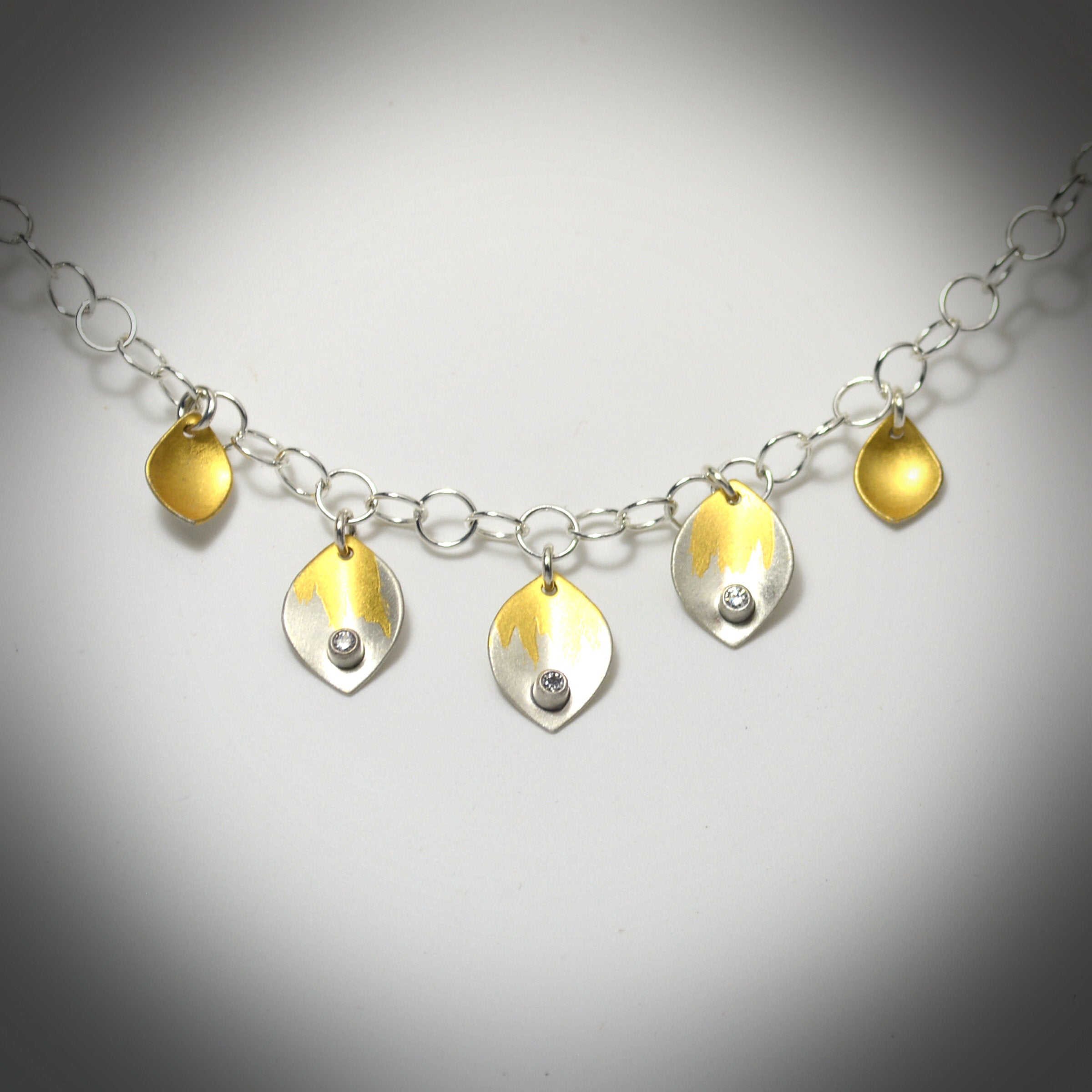 Petite Diamond Leaves Necklace