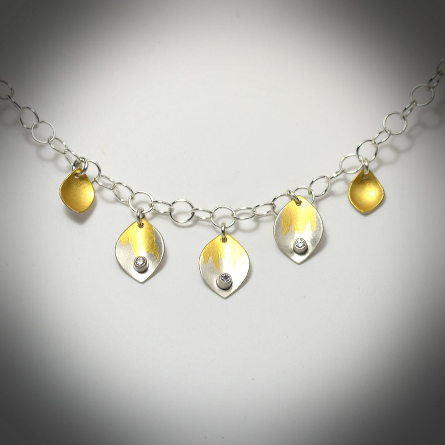 Petite Diamond Leaves Necklace