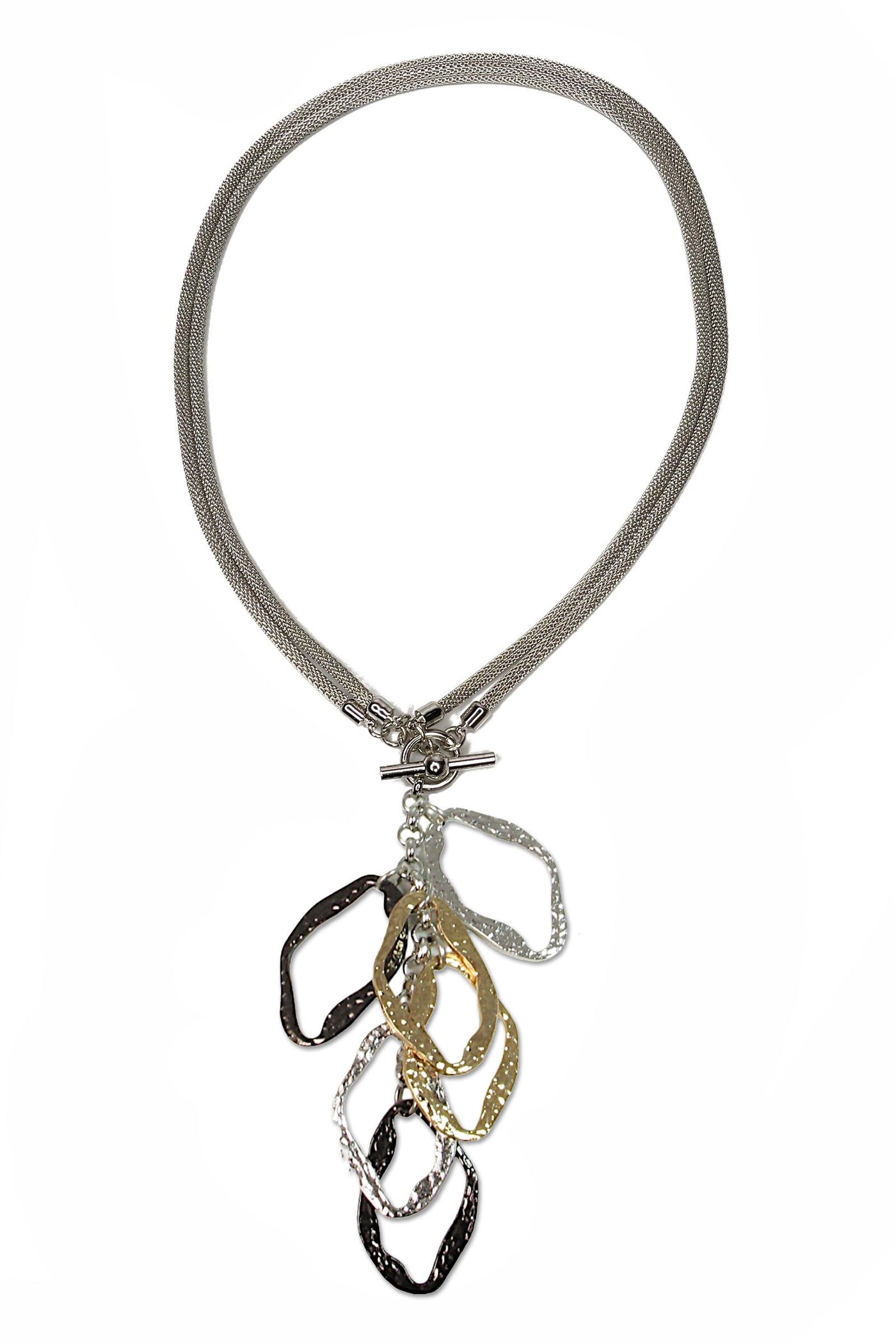 Rhodium/18K Gold/Black Nickel, shown short