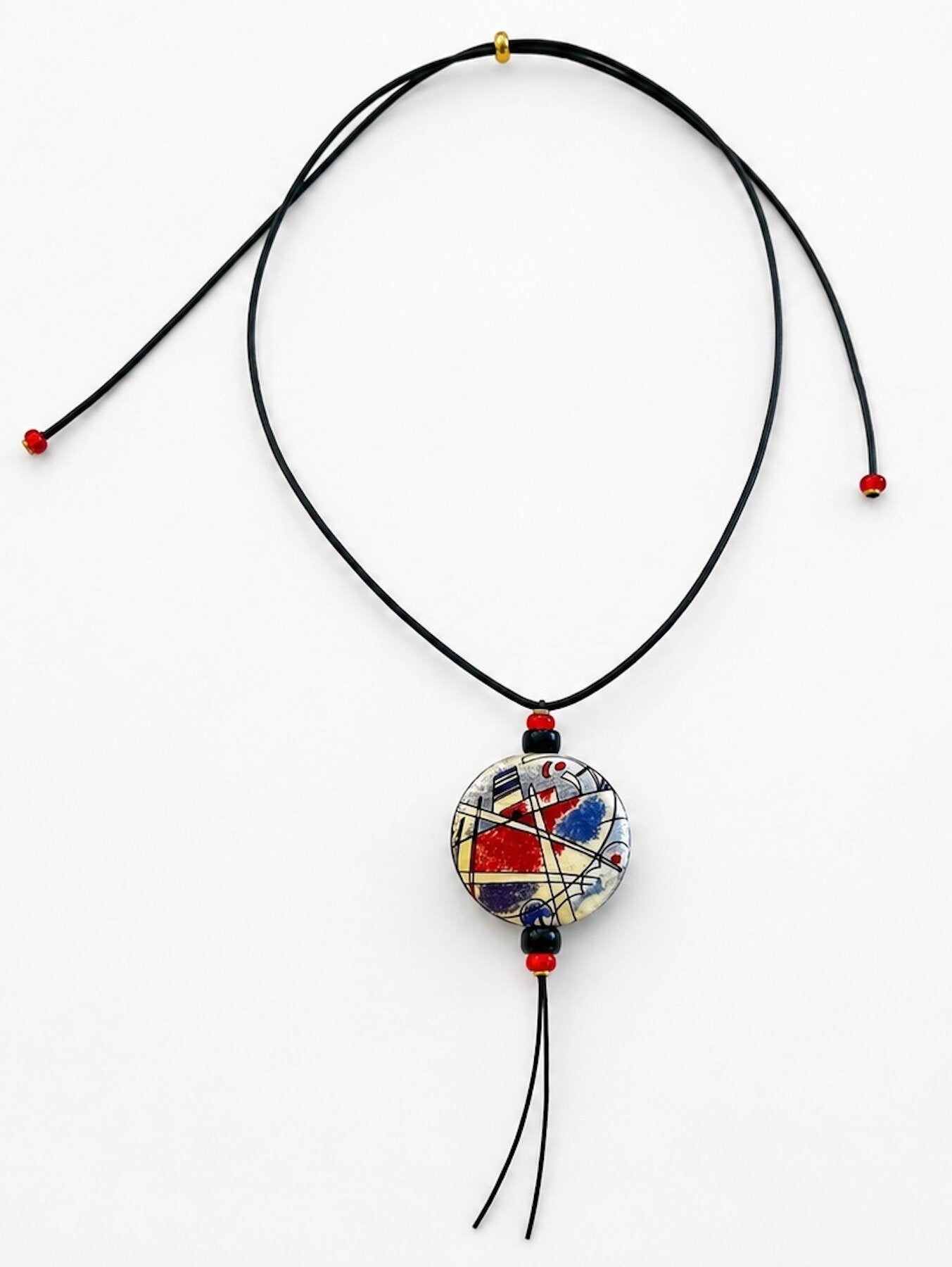 Kandinsky Reversible Silk Art Pendant