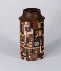 Wood Mosaic Vessel with Teak Top