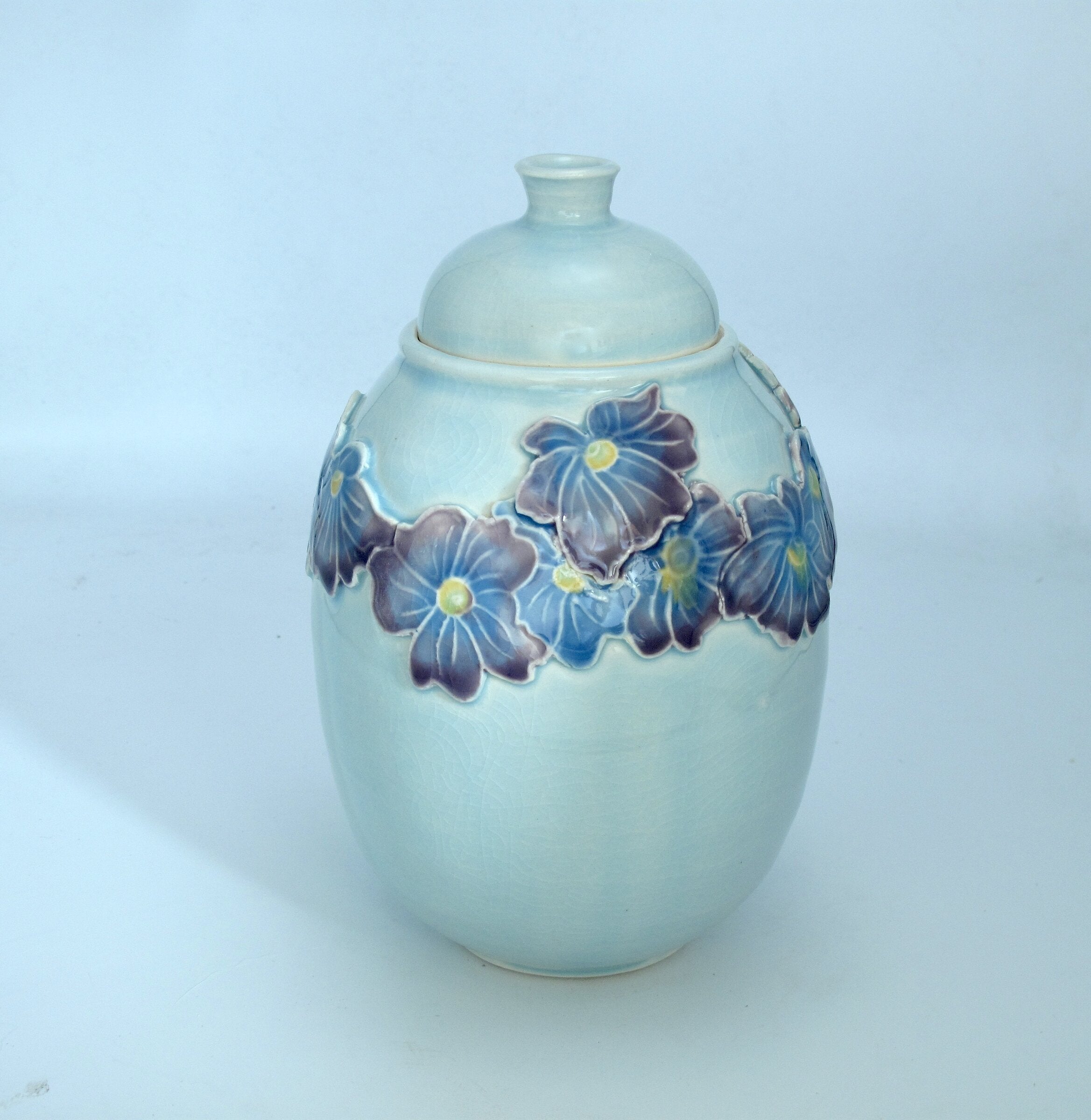 Blue Violet Cookie Jar
