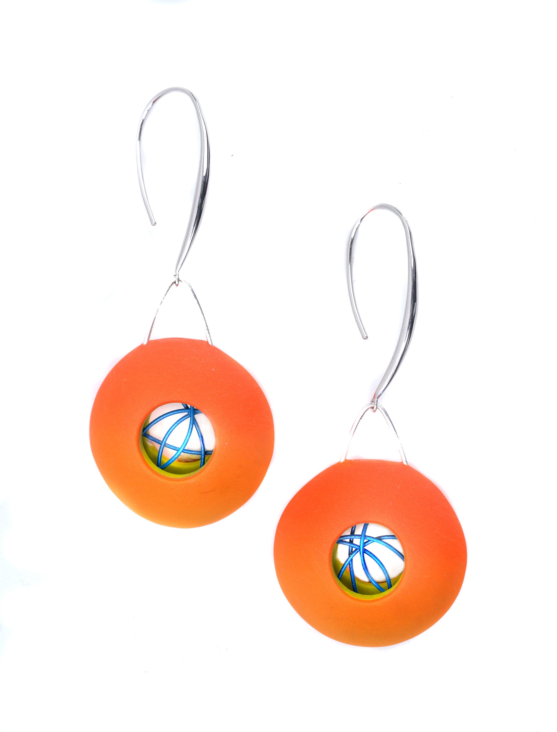 Orange Tangle Earrings