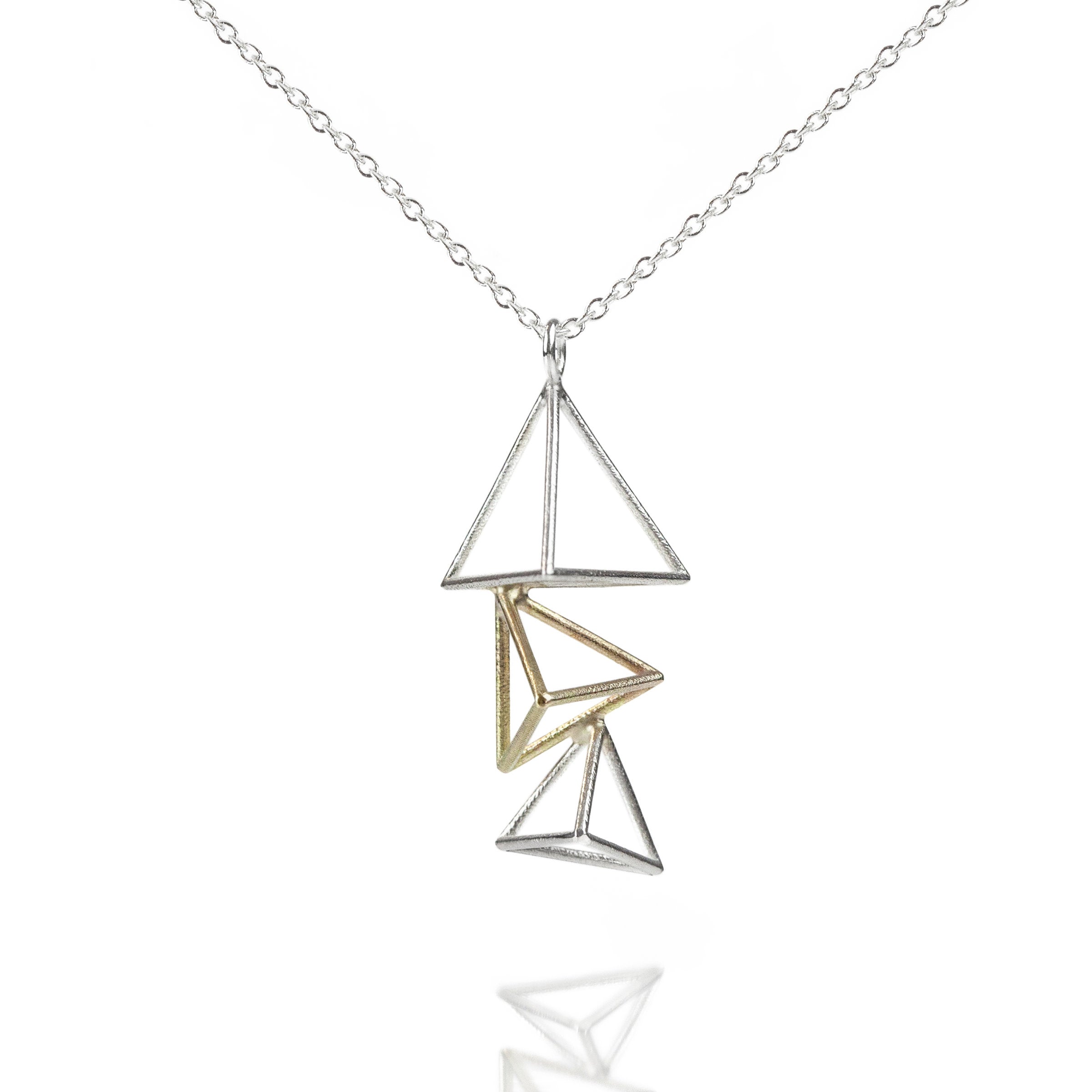 Triple Triangular Pyramid Necklace
