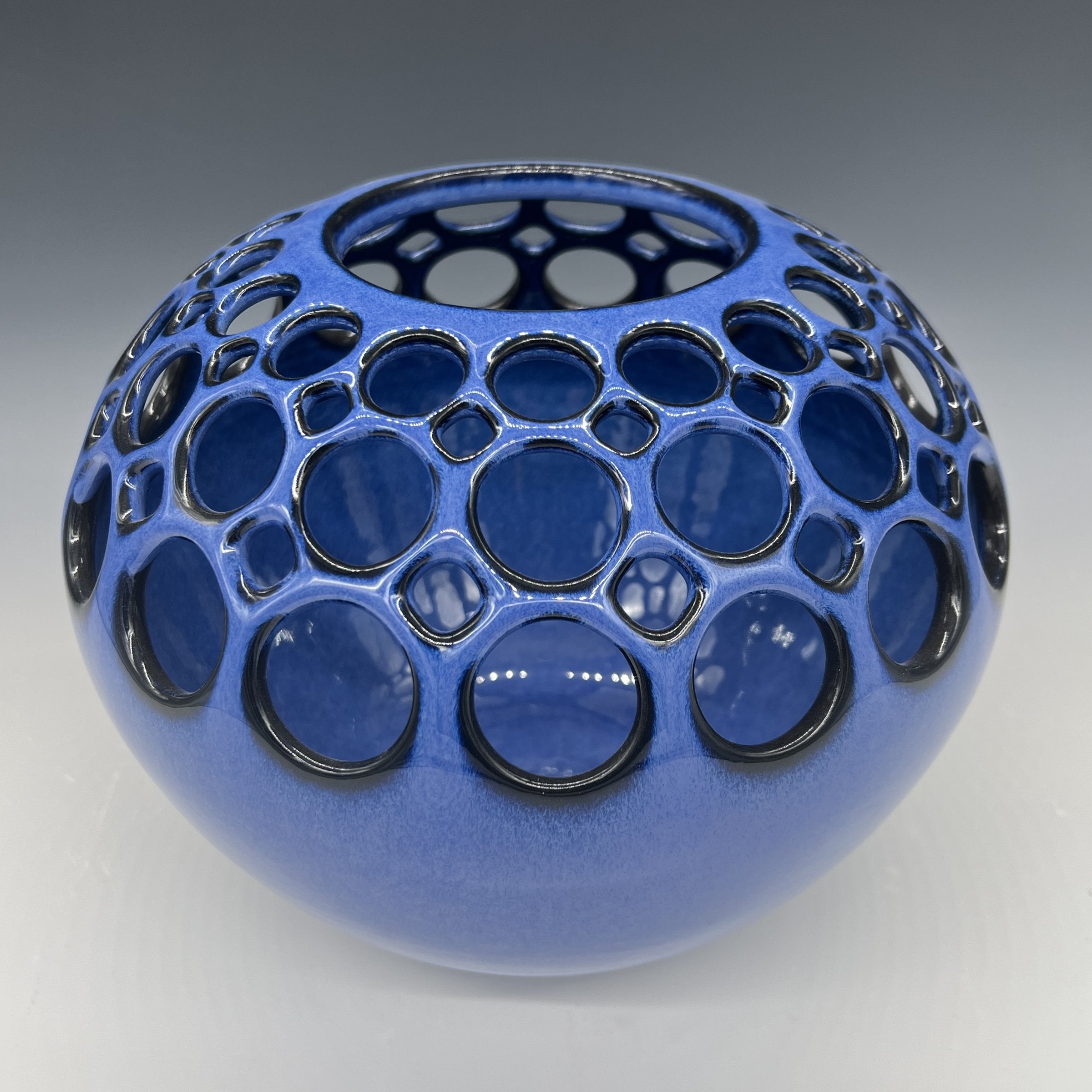 Demi Pierced Blue Orb Vase