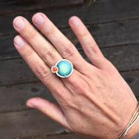 Eclipse Ring in Carnelian and Enamel