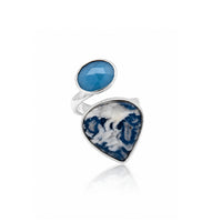Cloud Dancer Plum Agate Ring