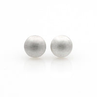 Silver Button Ear Studs