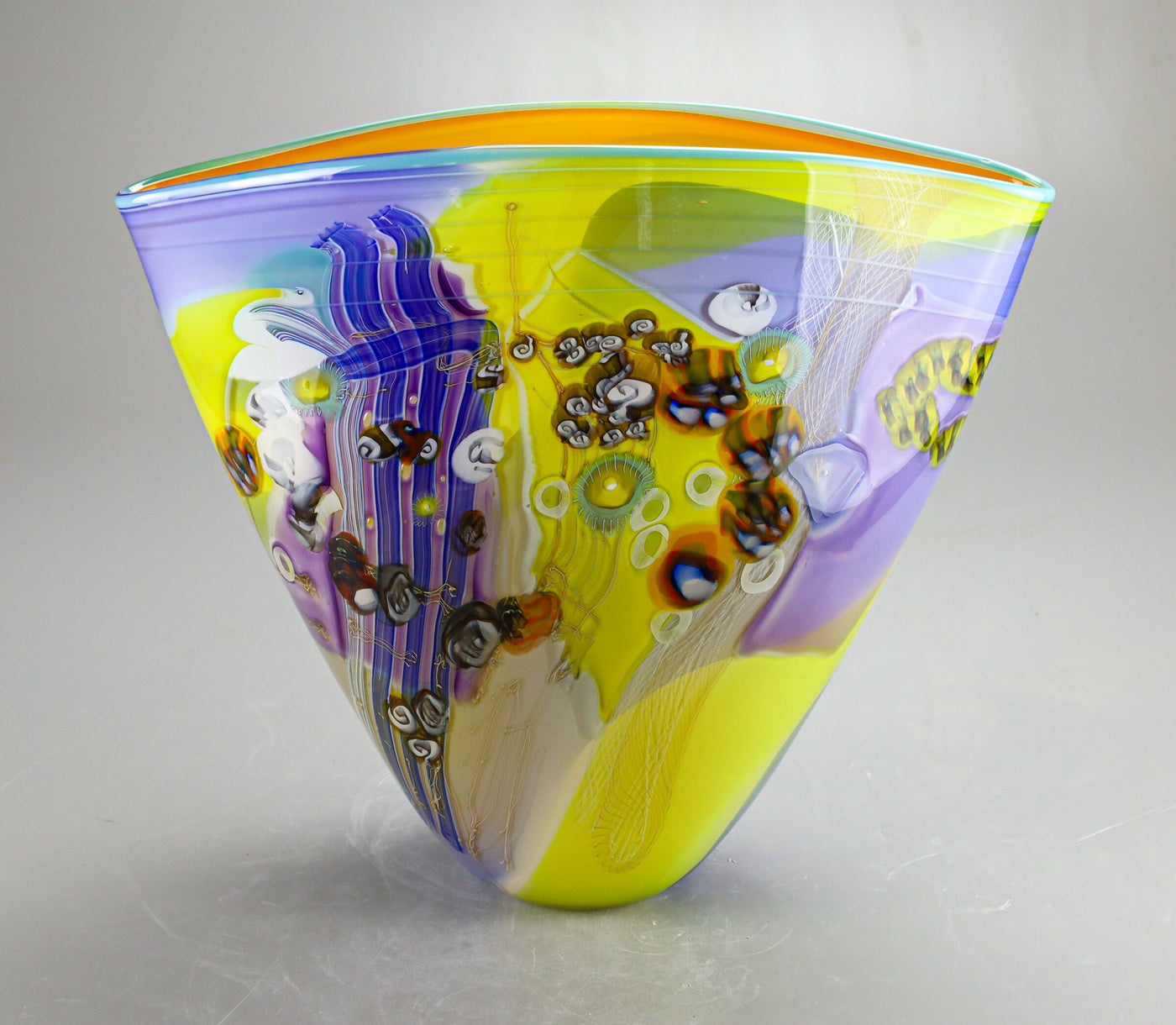 Color Field Vessel in Aqua Lime