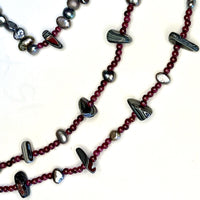Garnet, Pearl & Fordite Necklace
