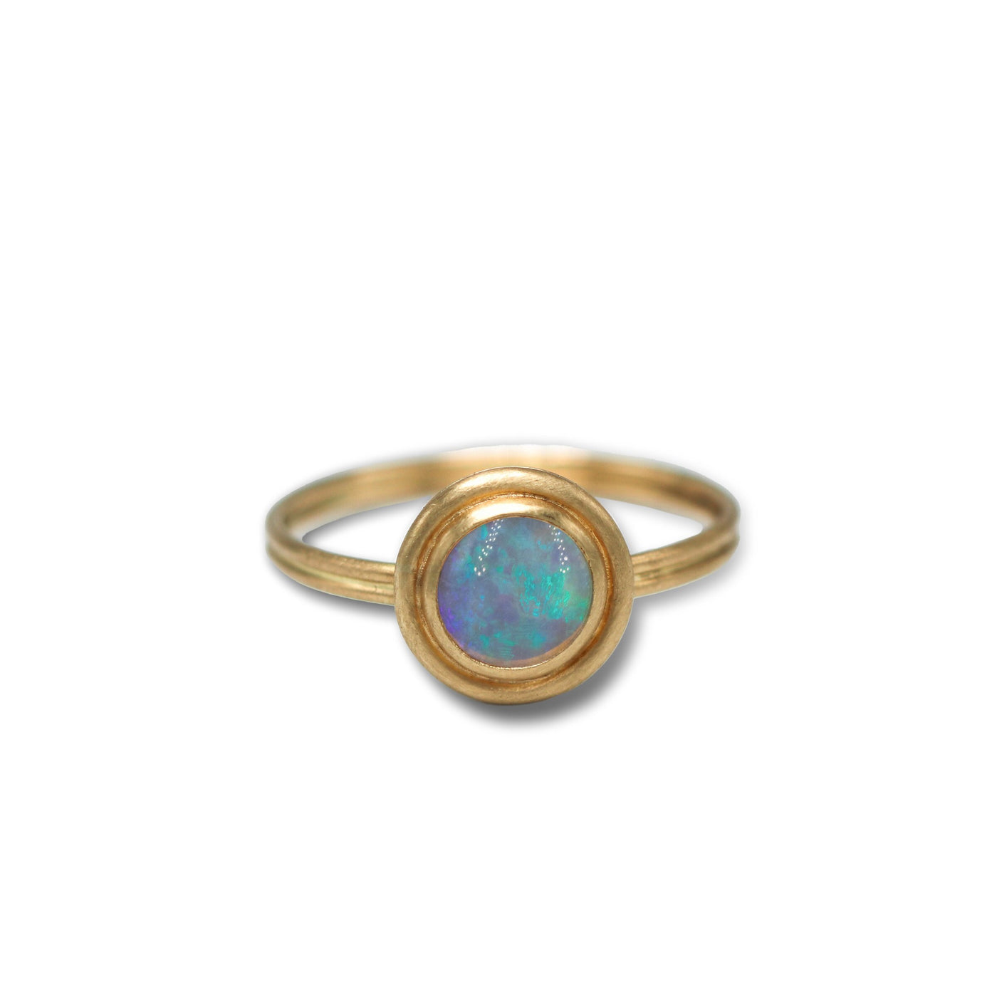 Violet Crystal Opal Ring