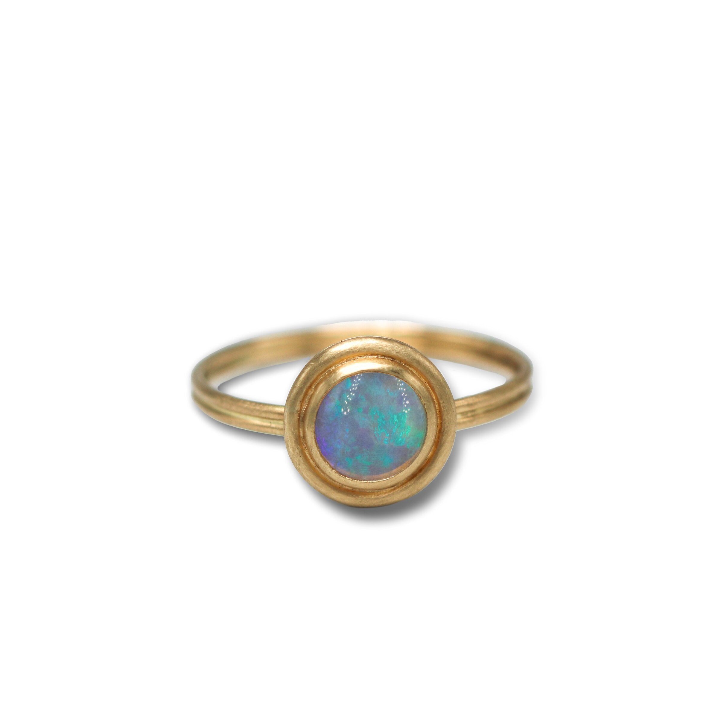 Violet Crystal Opal Ring